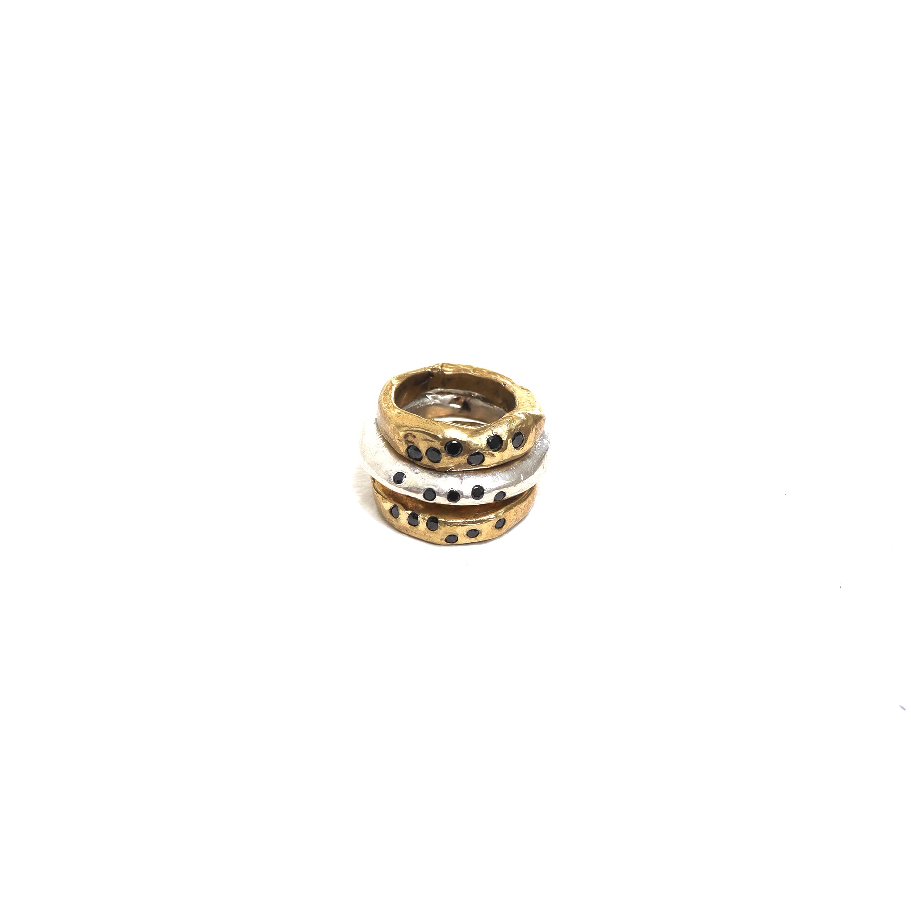 SET OF 3 /BRW +SLVR BLACK