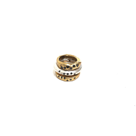 SET OF 3 /BRW +SLVR BLACK