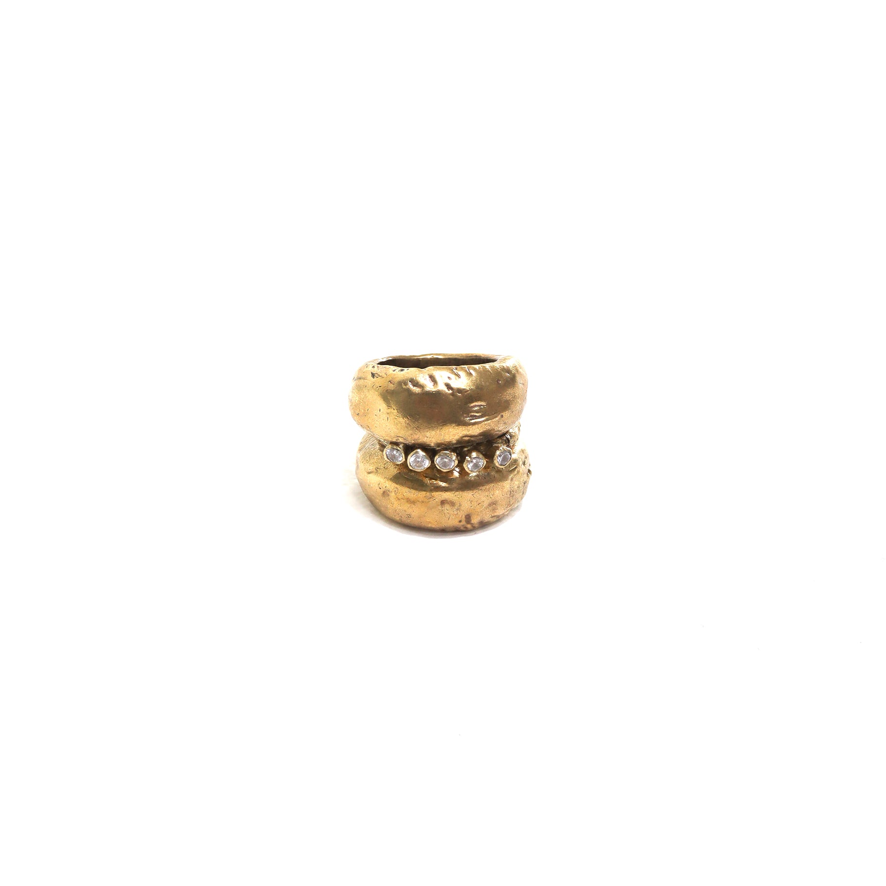 SET OF 3 / BRASS + WHITE
