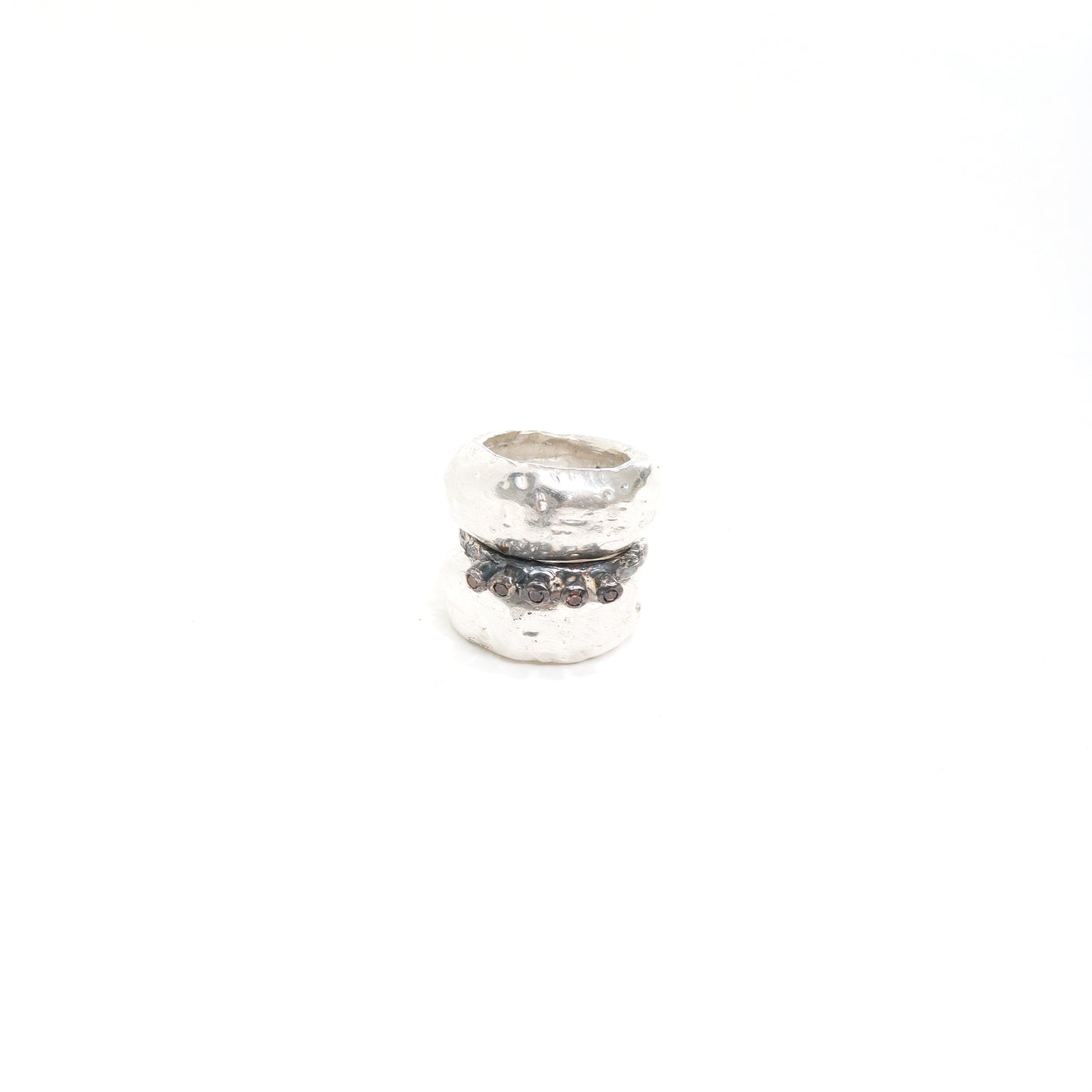 SET OF 3 /SILVER +BROWN