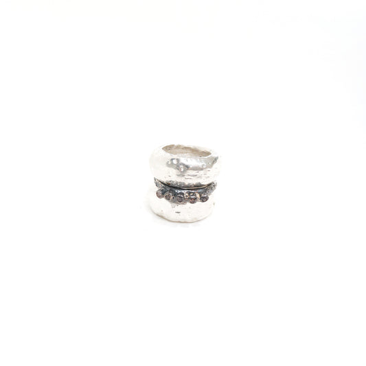 SET OF 3 /SILVER +BROWN